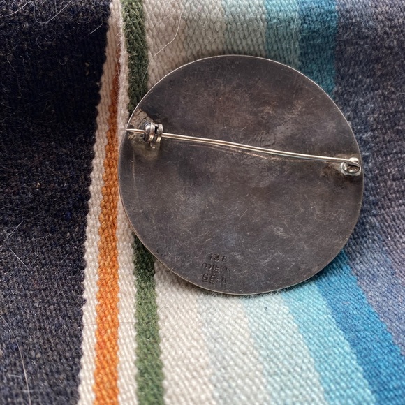 Fabulous Vintage Sterling Silver enamel Desert Scene Brooch - Picture 6 of 7